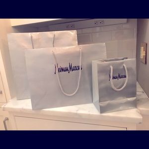 Assortment Neiman Marcus Shopping Bag Matt Flat Silver & Embossed